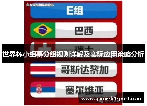 世界杯小组赛分组规则详解及实际应用策略分析